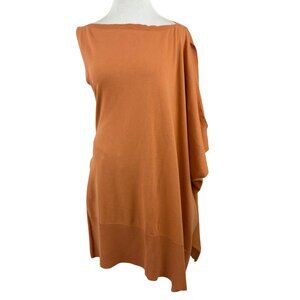 MM6 Maison Margiela Sweater Womens‎ Medium Oversized One-Shoulder Knit Orange